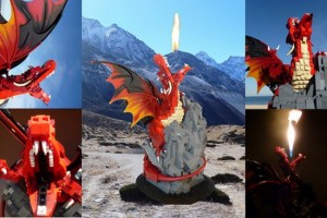 fire breathing lego dragon 550x367 300x200 Огнедышащий дракон из лего