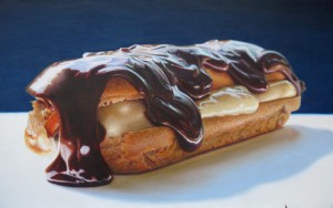 chocolate eclair painting 300x188 Фотореалистичные десерты