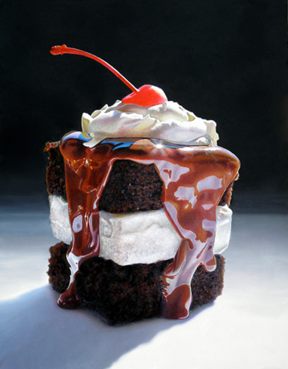 hot fudge sundae painting Фотореалистичные десерты
