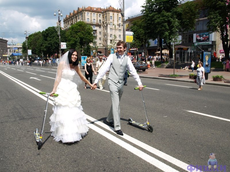scooter wedding Необычные свадьбы